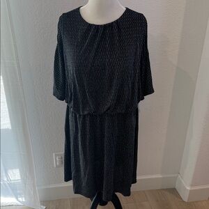 London Times Black Midi Dress